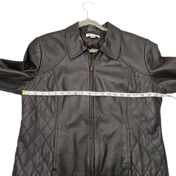Pendleton Leather Jacket buttery soft XL dark chocolate brown Quilted Design Zip - Picture 8 of 10